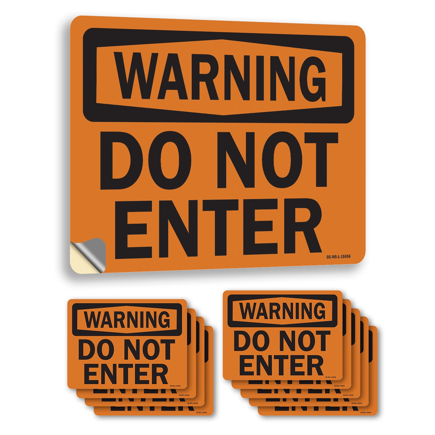 Do Not Enter OSHA Warning Vinyl Decal Label 10 Inch x 7 Inch - 10 Pack ...