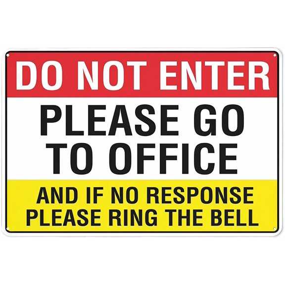 Do Not Enter Please Go to Office Sign, 8"x12" Safe Outdoor Sign, Directional Alert for Home Business Driveway