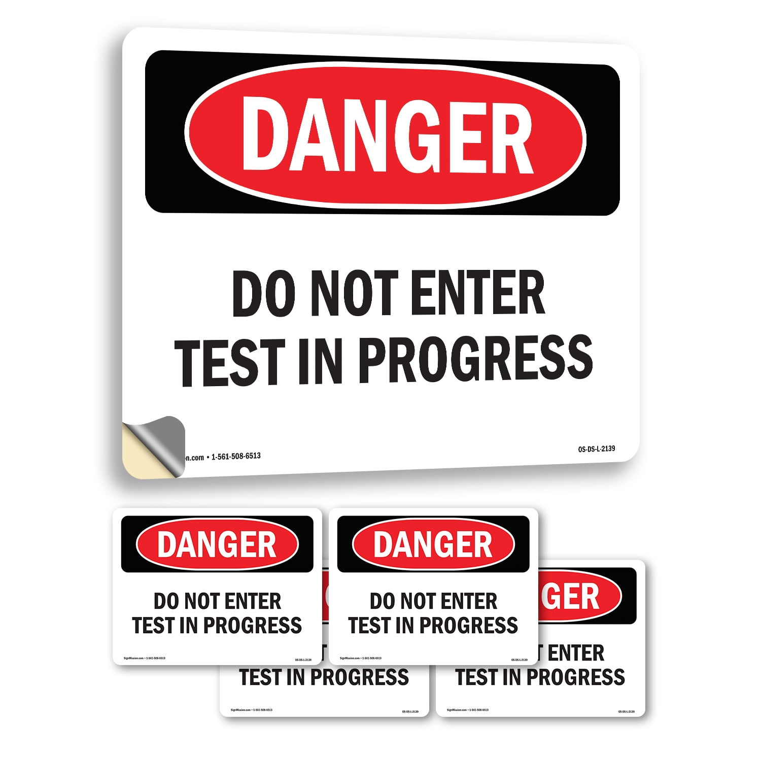 Do Not Enter Test In Progress OSHA Danger Vinyl Decal Label 10 Inch x 7 ...