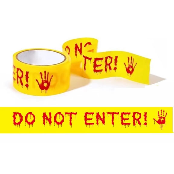 Do Not Enter Warning Tape, Waterproof Adhesive Strip, Halloween Bar Party Venue Decor For Festive Crowd Control Event Marking