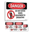 thumbnail image 1 of Do Not Enter When Equipment Is Operating OSHA Danger Rigid Plastic Sign 18 Inch x 12 Inch - 5 Pack, 1 of 8
