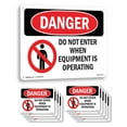thumbnail image 1 of Do Not Enter When Equipment Is Operating OSHA Danger Rigid Plastic Sign 24 Inch x 18 Inch - 10 Pack, 1 of 8