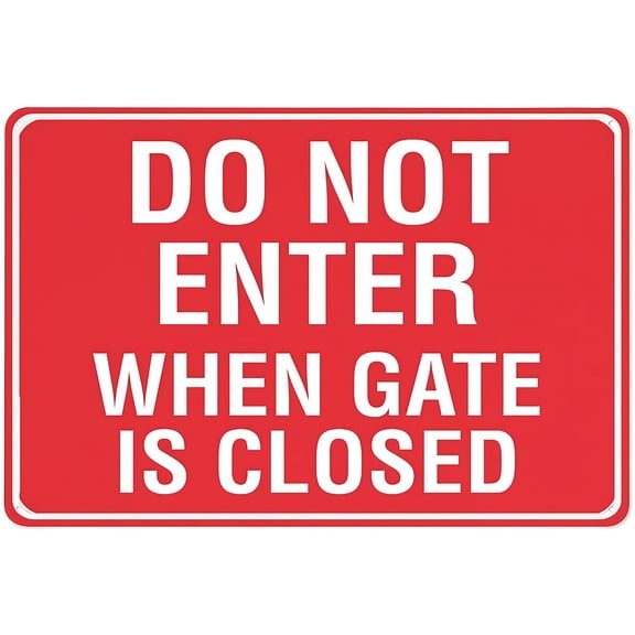 Do Not Enter When Gate is Closed Sign - 8"x12" Rustproof Aluminum Metal Sign, Vintage Decor for Home Yard