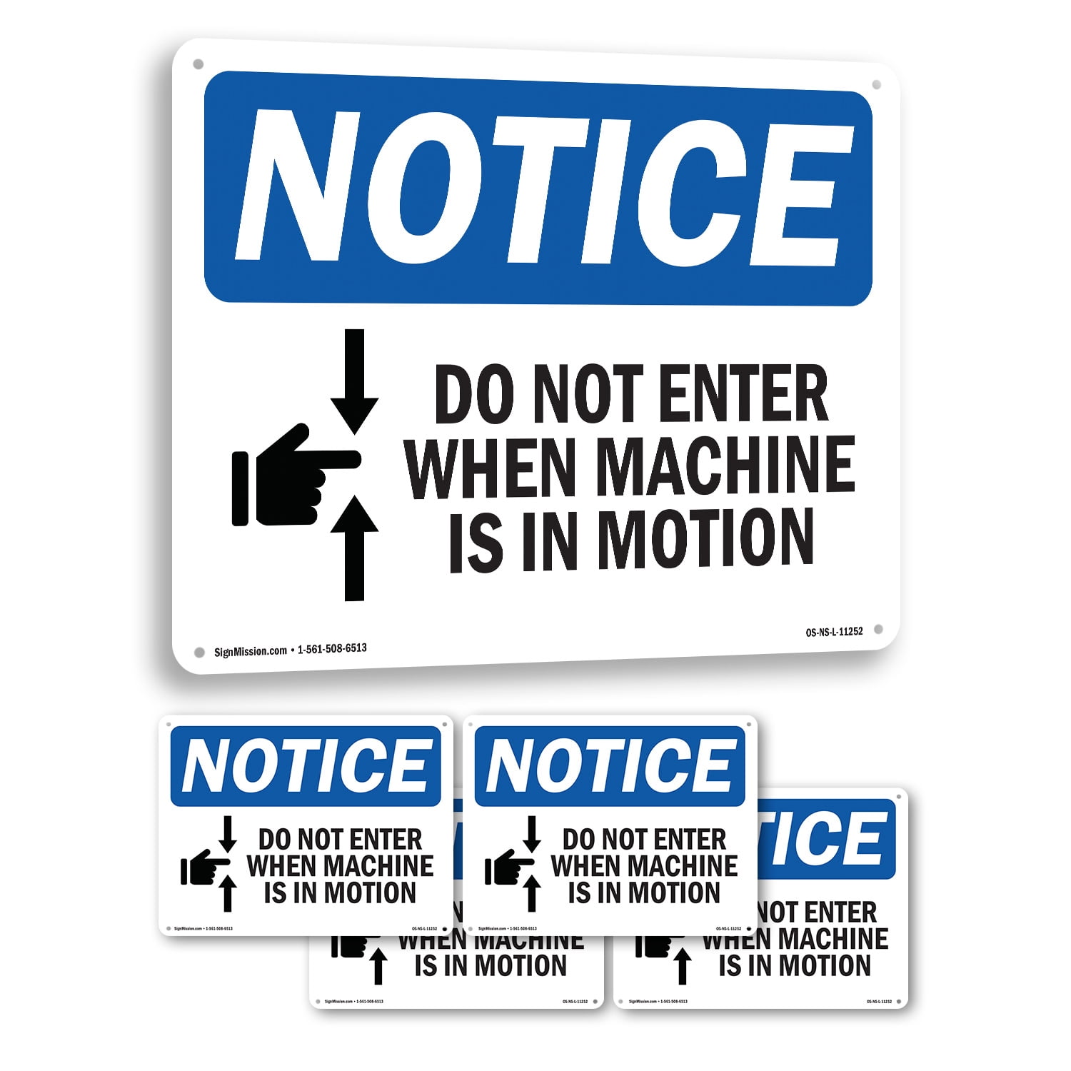 Disposition Inmotion Sign Do Not Enter When Machine Is In Motion OSHA Notice Rigid Plastic Sign ...