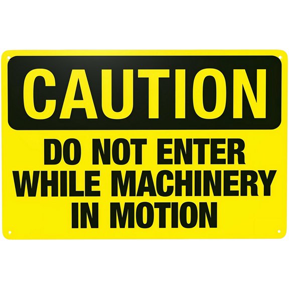 Do Not Enter While Machinery In Motion Sign, 8"x12" Security Safety Metal Sign, Vintage Caution Poster for Business Office
