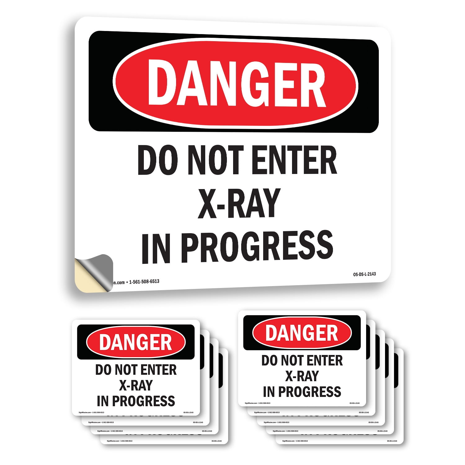 Do Not Enter X OSHA Danger Vinyl Decal Label 10 Inch x 7 Inch - 10 Pack ...