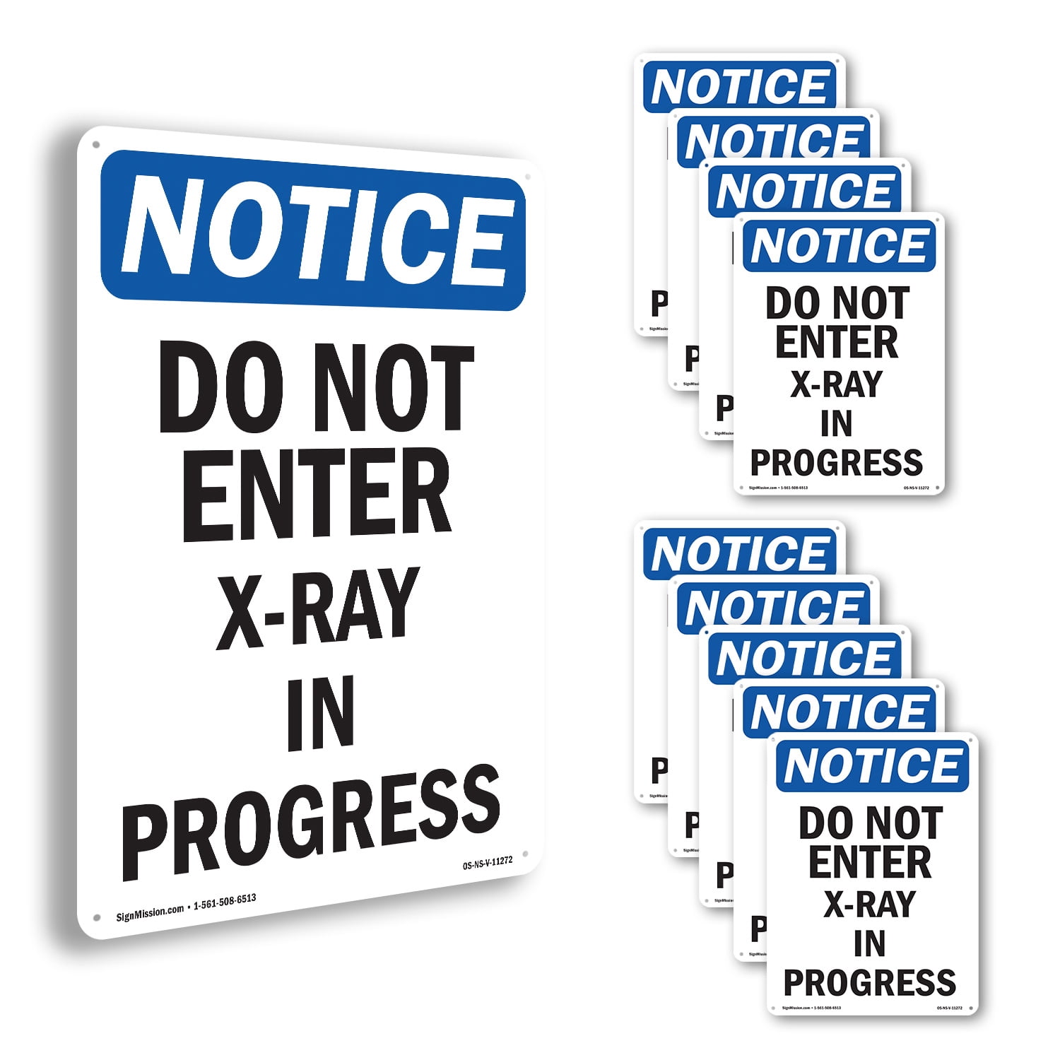 Do Not Enter X OSHA Notice Aluminum Sign 10 Inch x 7 Inch - 10 Pack ...