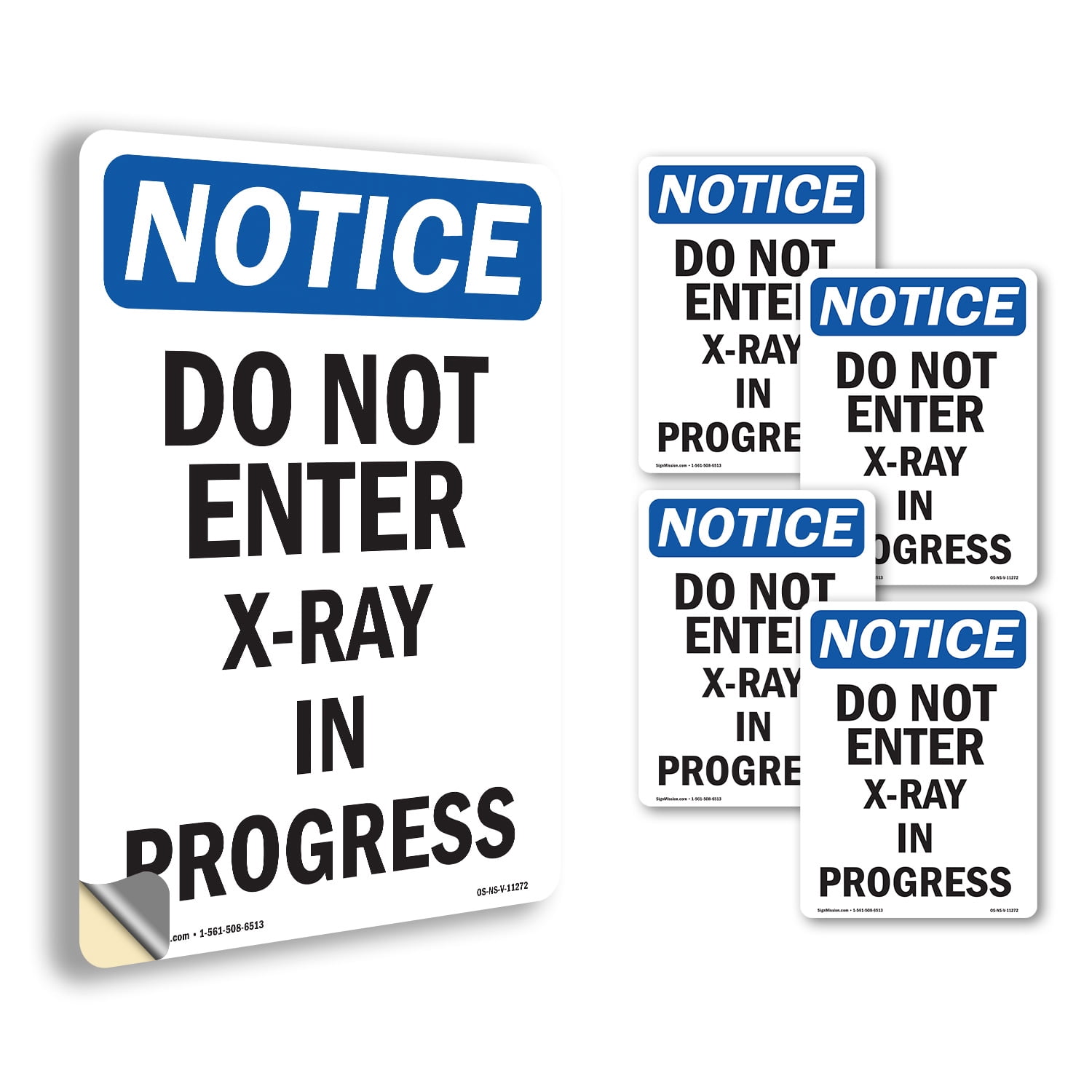 Do Not Enter X OSHA Notice Vinyl Decal Label 10 Inch x 7 Inch - 5 Pack ...