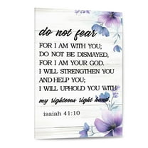 Do Not Fear Isaiah 41:10 Scripture Canvas Painting Bible Verse Wall Art Decor Prints for Home Dining Room Living Room Christian Gifts