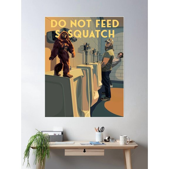 Do Not Feed Sasquatch Poster Wall Art, Modern Wall Decor For Living Room Bedroom, 16x24 UNFRAMED