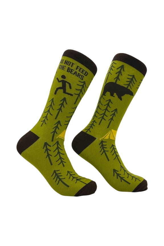 Do Not Feed The Bears Socks Funny Sarcastic Camping Graphic Novelty Footwear for Men
