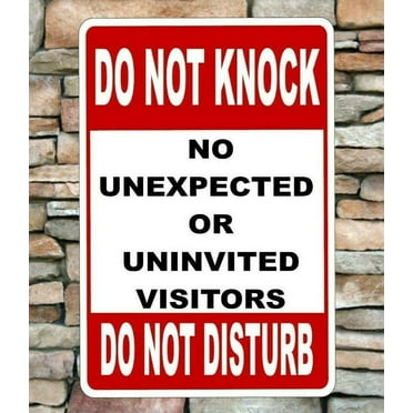 Do Not Knock/Disturb Sign No Visitors Tin Sign 8x12
