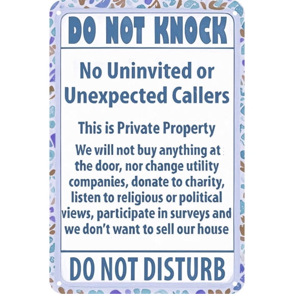 Do Not Knock Metal Sign: Private Property - UV Protected Tinplate  Metal Wall Art Signs Man Cave Posters Metal Sign 8X12 Inch（20X30）