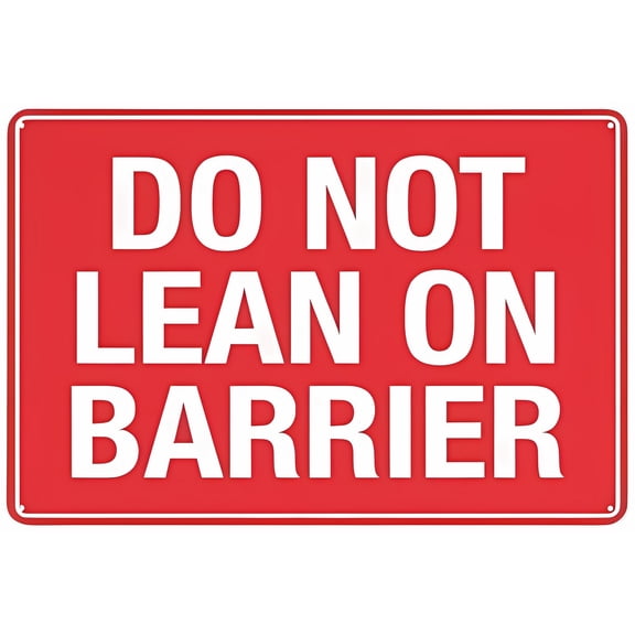 Do Not Lean On Barrier Sign - 8"x12" Outdoor Safe Sign, Rustic Metal Decor for Home Business