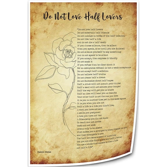 Do Not Love Half Lovers Spiritual Poem Wall Decor Kahlil Gibran Quotes Wall Art Poetry Poster Decoration Canvas Artwork Vertical Pictures