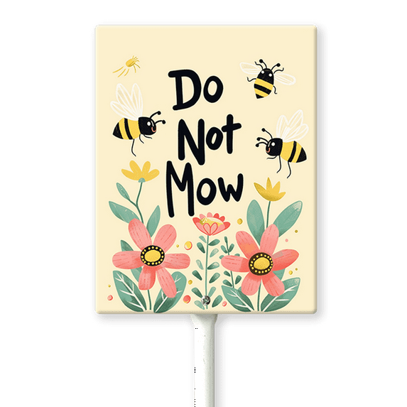 Do Not Mow Sign with Metal Stake 8 x 12 Inches No Mow May Yard Sign No Mow Signs Aluminum Garden Signs Outdoor for Lawn Yard Garden Decor, Easy to Install