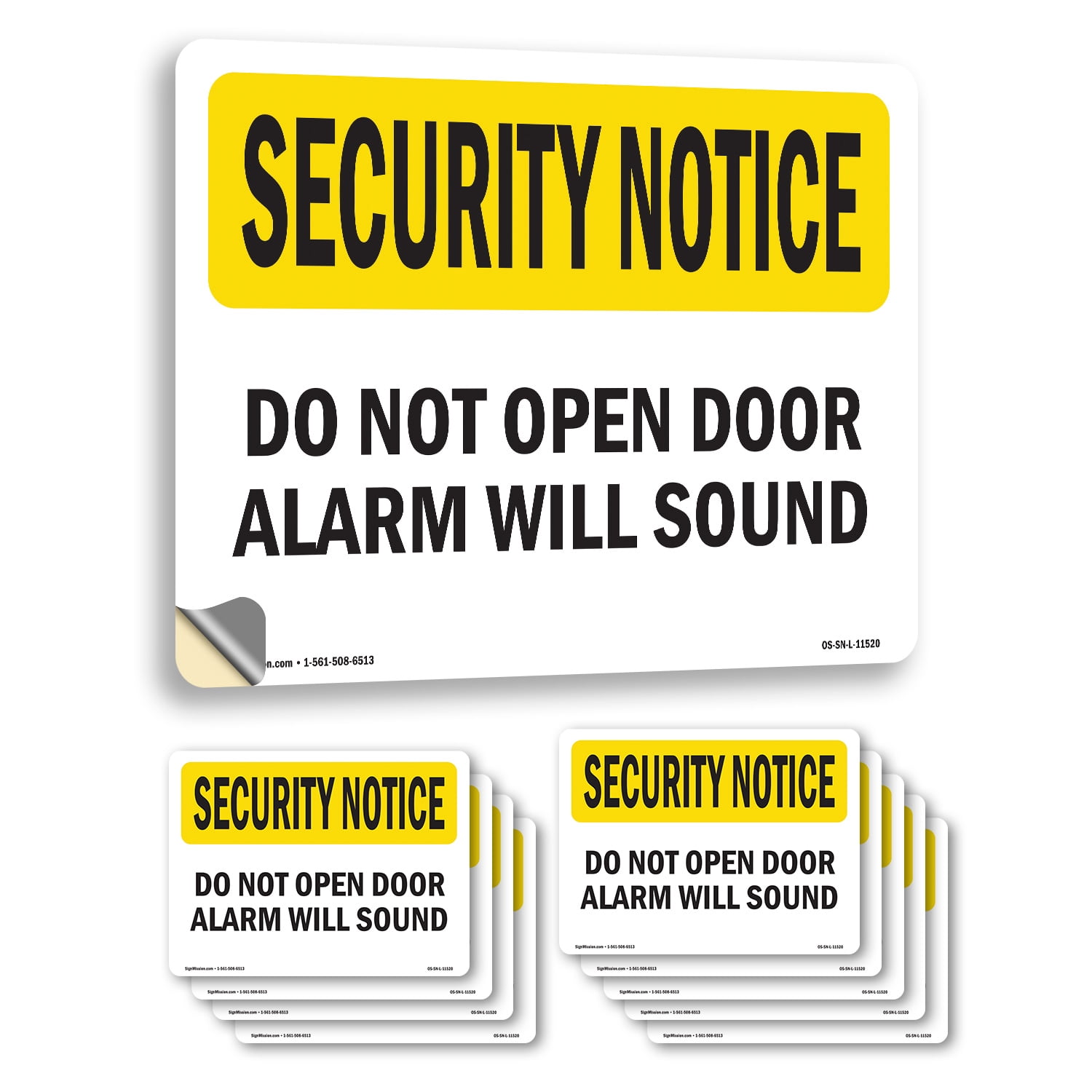 Do Not Open Door Alarm Will Sound OSHA Security Notice Vinyl Decal ...