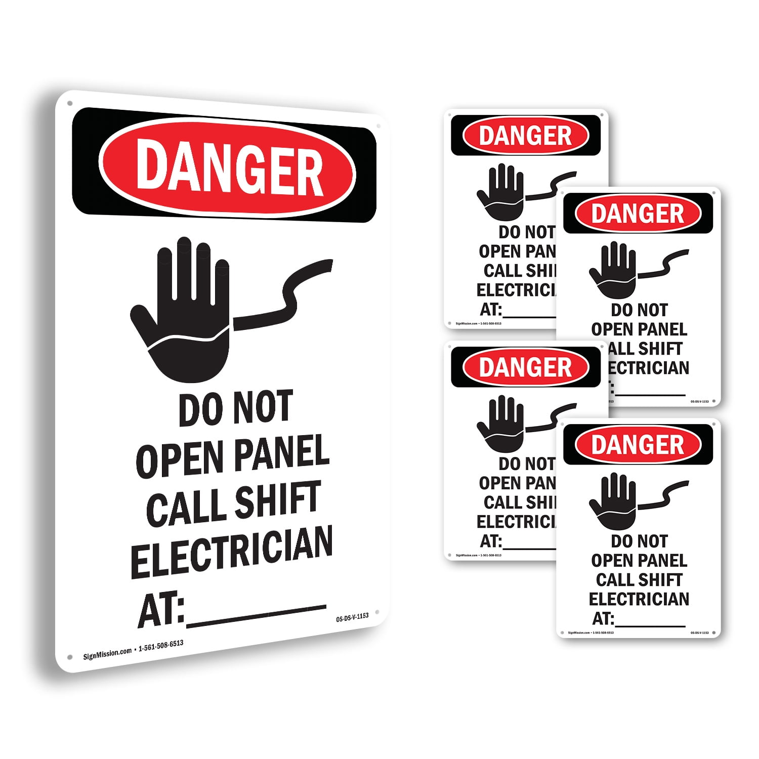 Do Not Open Panel Call OSHA Danger Rigid Plastic Sign 24 Inch x 18 Inch ...