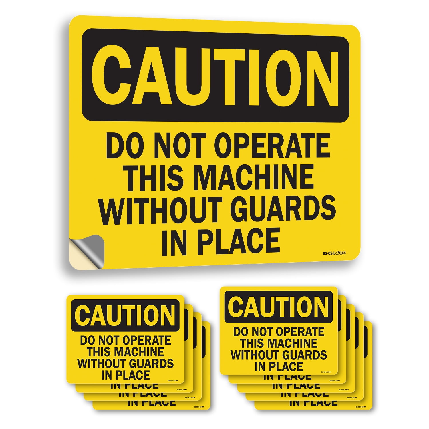 Do Not Operate This Machine Without Guards In Place OSHA Caution Vinyl ...