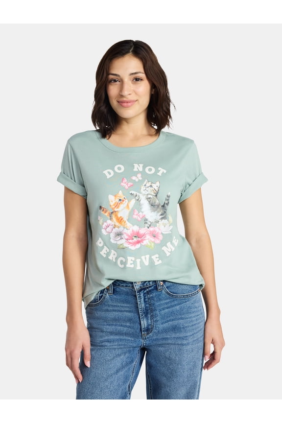 Do Not Perceive Me Women’s Graphic Tee with Short Sleeves, Sizes XXS-XXL