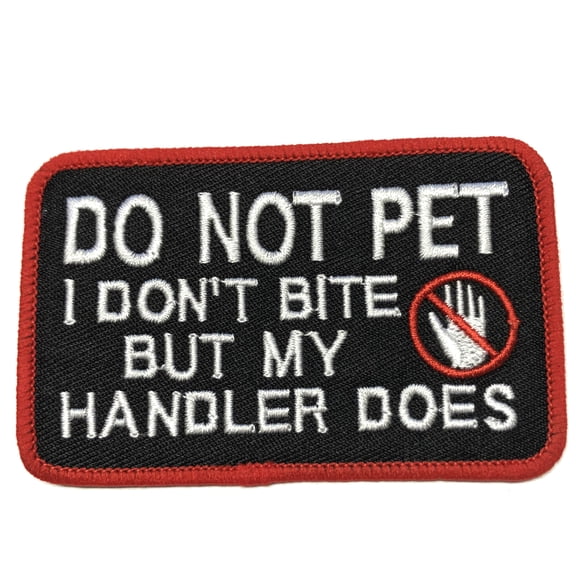Do Not Pet 3.25" W x 2.25" T Iron/Sew On Decorative Patch