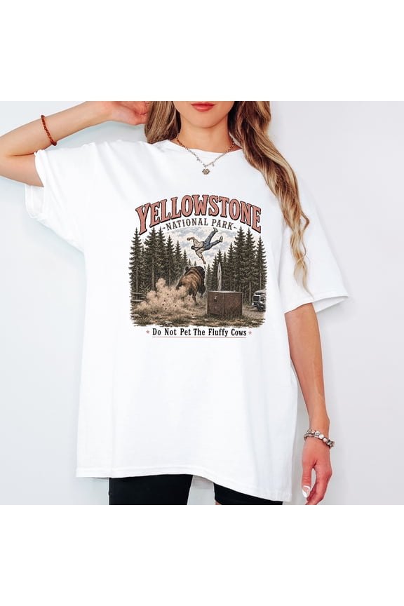 Do Not Pet The Fluffy Cows Comfort Colors Shirt, Funny Bison Meme Tee, National Park Graphic, Wildlife Lover Gift Multicolor