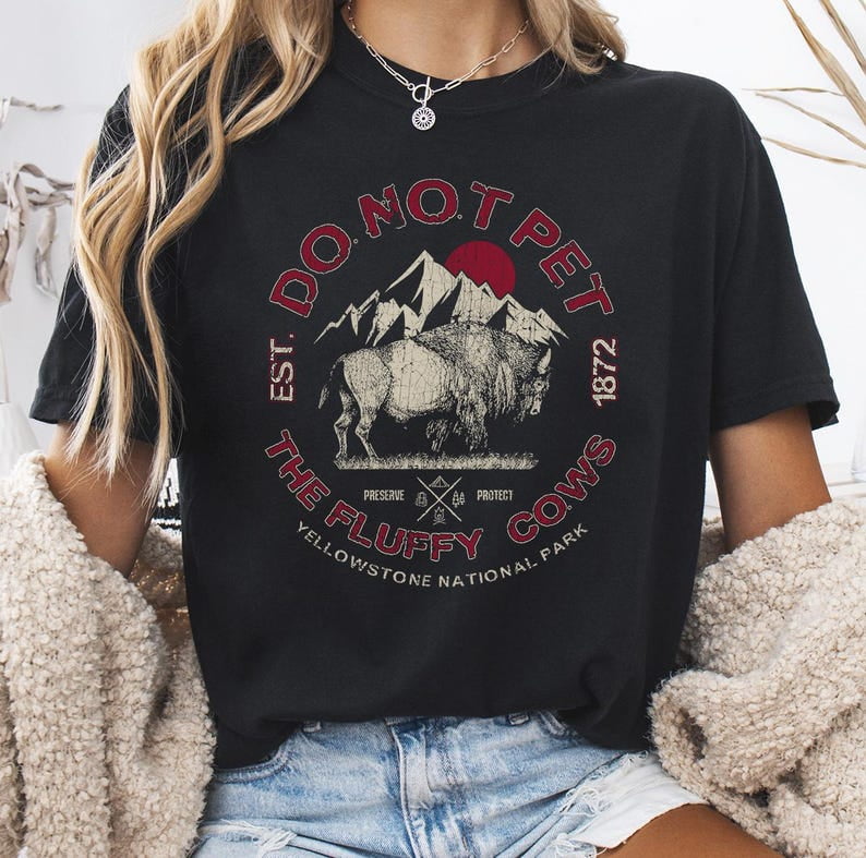 Bison Buffalo Make-up-Tasche „Do Not Pet The Fluffy Cows“ – Segeltuch, 9,2" X 6,8", Mit Reißverschluss