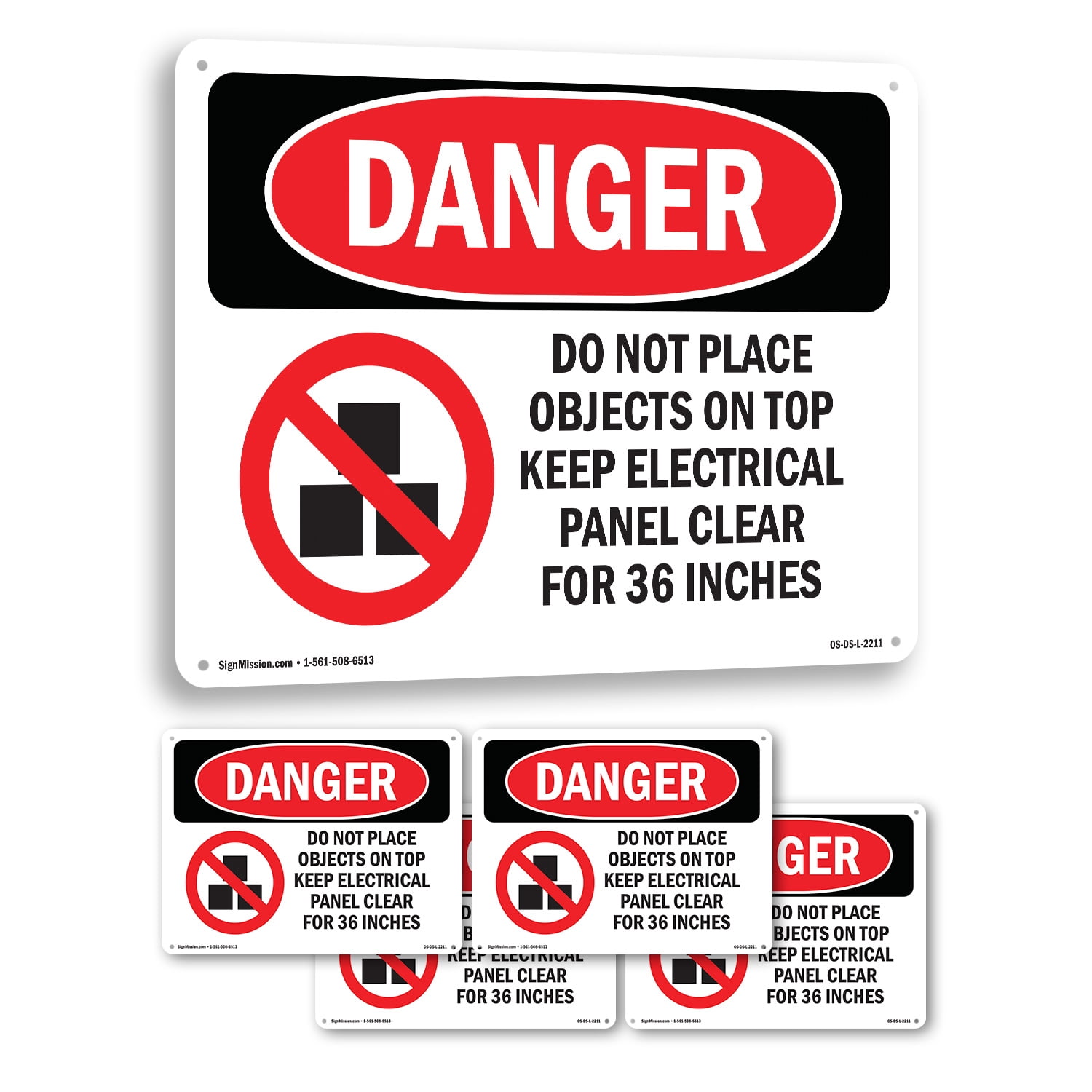 Do Not Place Objects On Top OSHA Danger Aluminum Sign 18 Inch x 12 Inch ...