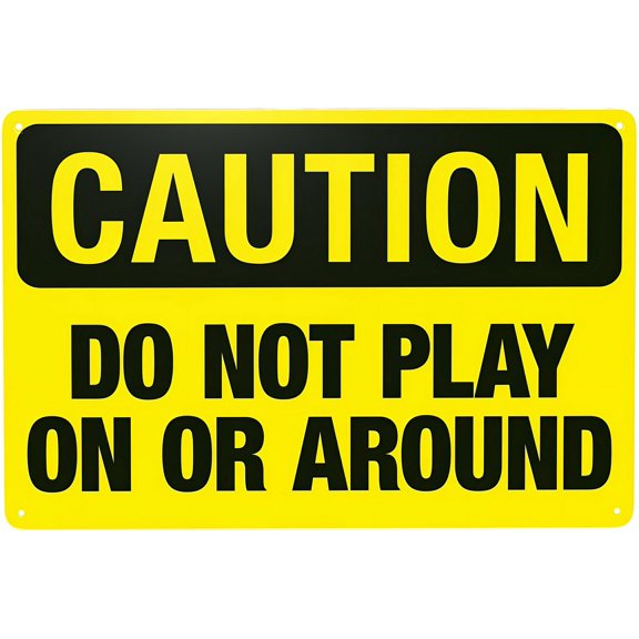 Do Not Play On Or Around Warning Sign 8"x12" - Security Safety Metal Sign, Vintage Caution Poster Wall Decor for Business Office Home Street Road