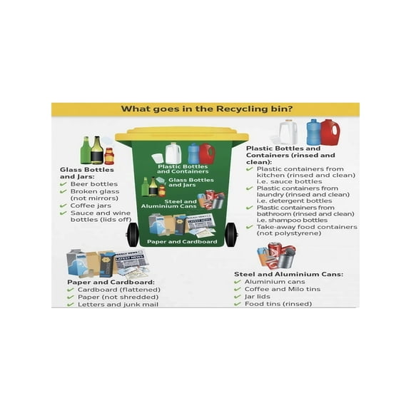 Do Not Recycle List Poster Single Stream Recycling Chart Eco Awareness Classroom Office Breakroom Wall Art