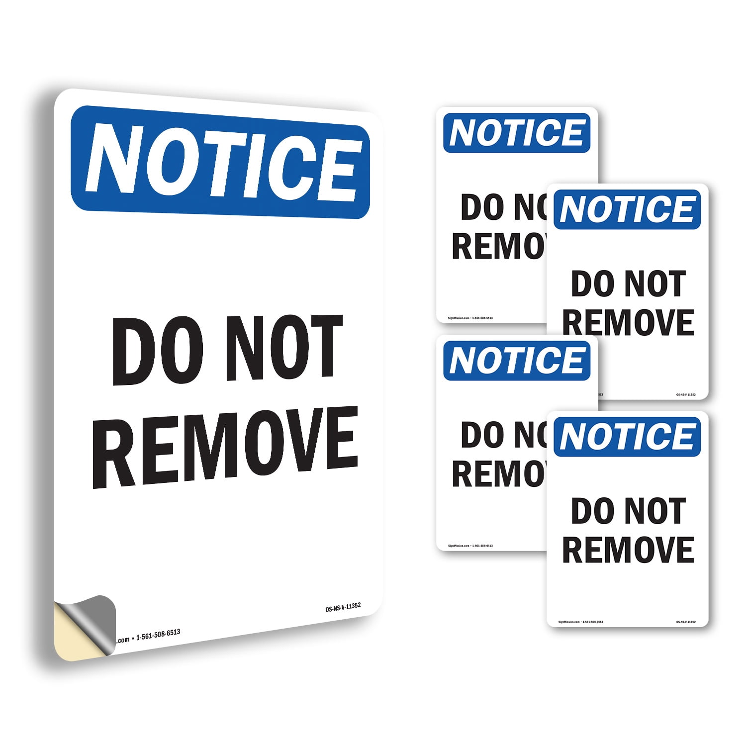 Do Not Remove OSHA Notice Vinyl Decal Label 10 Inch x 7 Inch - 5 Pack ...