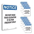 thumbnail image 1 of Do Not Ride This Elevator Freight Only OSHA Notice Rigid Plastic Sign 24 Inch x 18 Inch - 10 Pack, 1 of 8