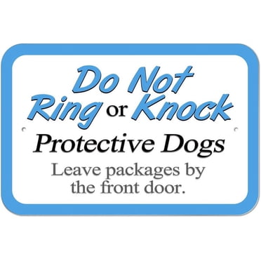 WaaHome Funny Dog Sign,Do Not Knock Sign,Crazy Dogs Live Here Signs, No ...