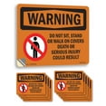 thumbnail image 1 of Do Not Sit Stand Or Walk On With Symbol OSHA WARNING Vinyl Decal Label 18 Inch x 12 Inch - 10 Pack, 1 of 6