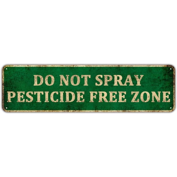 Do Not Spray Pesticide Free Zone Sign, 4" x 16" Tin Sign for Agricultural Hazmat