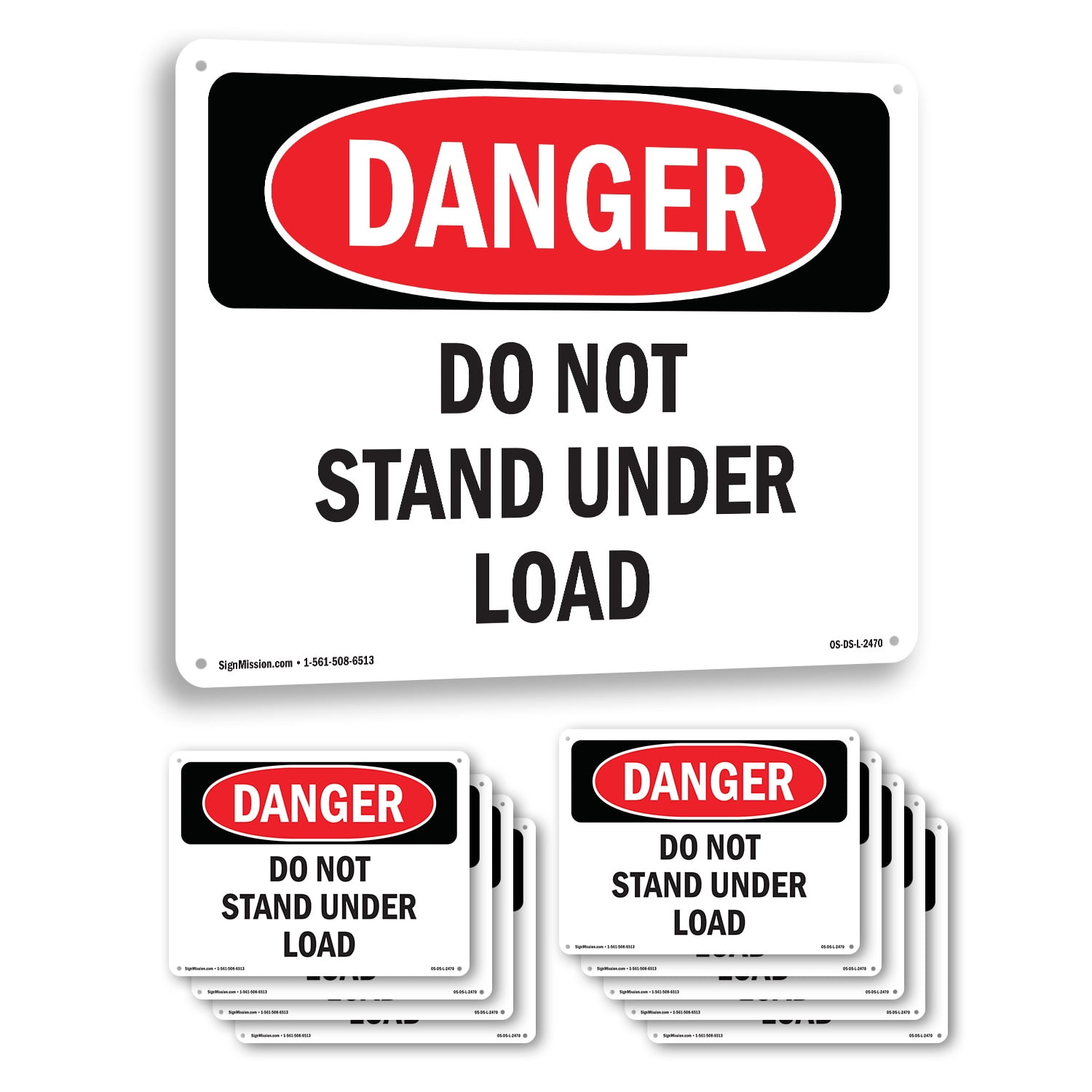 Do Not Stand Under Load OSHA Danger Rigid Plastic Sign 10 Inch x 7 Inch ...