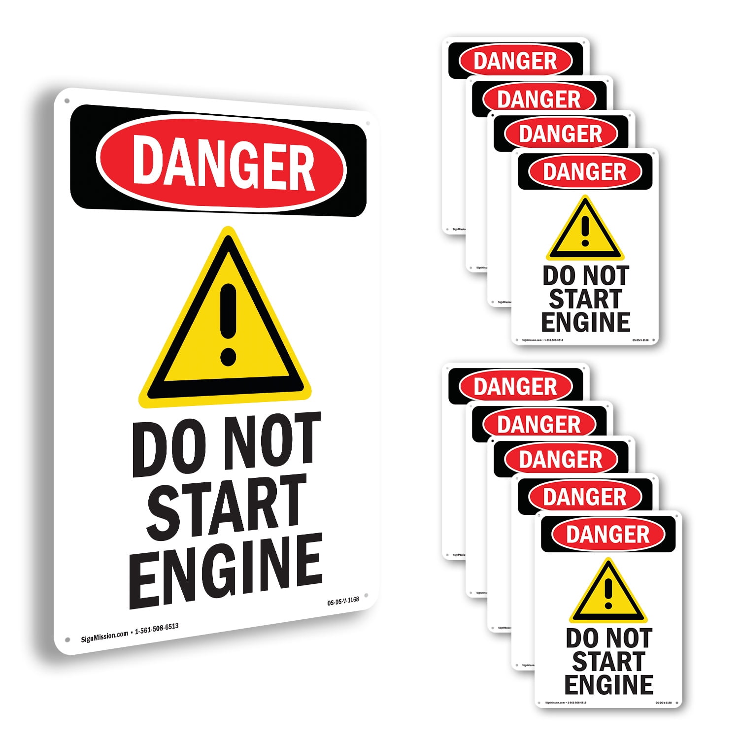 Do Not Start Engine OSHA Danger Rigid Plastic Sign 14 Inch x 10 Inch ...