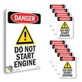 thumbnail image 1 of Do Not Start Engine OSHA Danger Vinyl Decal Label 5 Inch x 3.5 Inch - 10 Pack, 1 of 6
