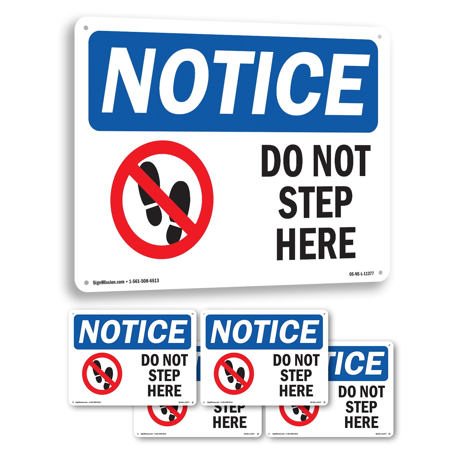 Do Not Step Here OSHA Notice Rigid Plastic Sign 24 Inch x 18 Inch - 5 ...