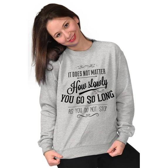 Do Not Stop Positive Inspirational Women Plus Size Crewneck Sweatshirt Brisco Brands 5X