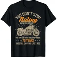 thumbnail image 1 of Do Not Stop Riding When You Get Old Motorcycle Seventieth Birthday Unisex T-Shirt, up to Size 5XL, 1 of 2