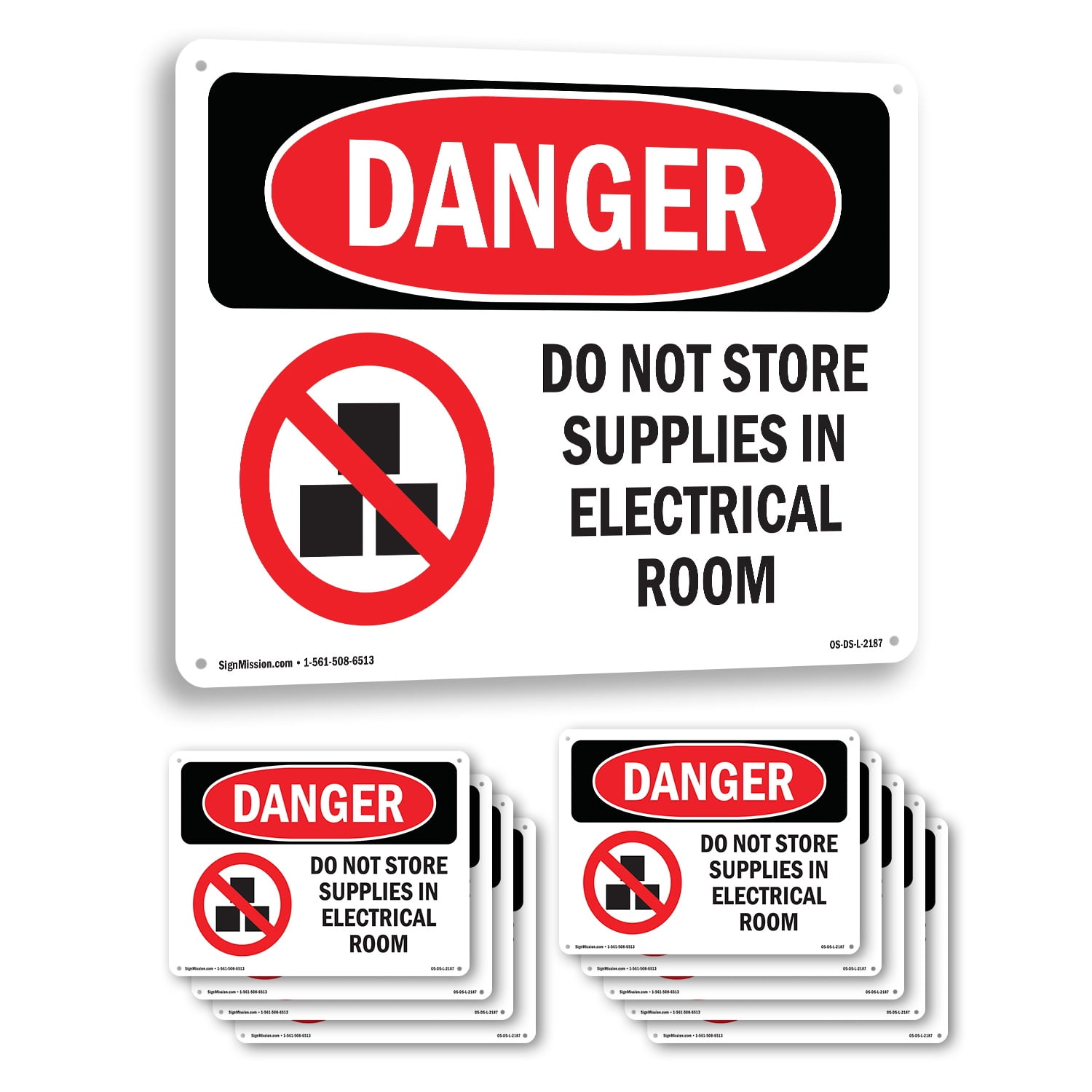 Do Not Store Supplies In Electrical OSHA Danger Rigid Plastic Sign 14 ...