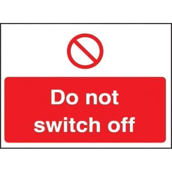 Do Not Switch Off Sign Metal Sign Decorative Wall Plaque, 12 X 8 inch