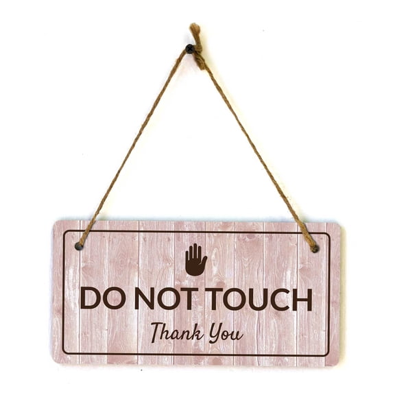 Do Not Touch Thank You | Rustic Red Wood 5 x 10" Hanging Sign