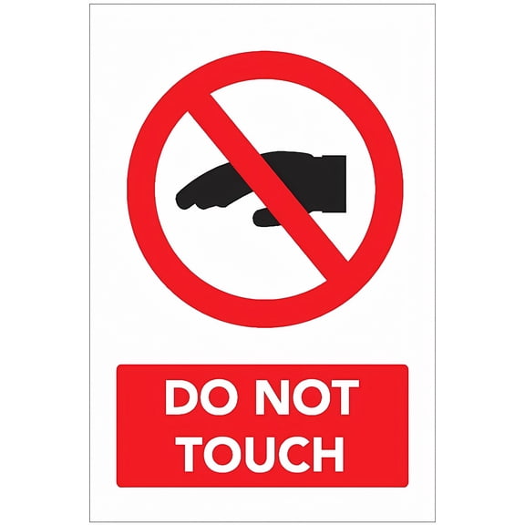 Do Not Touch Tin Sign - 8"x12", Vintage Metal Decor for Home, Farm, Bar, Coffee Shop, Club, Workshop Equipment, Display Cases