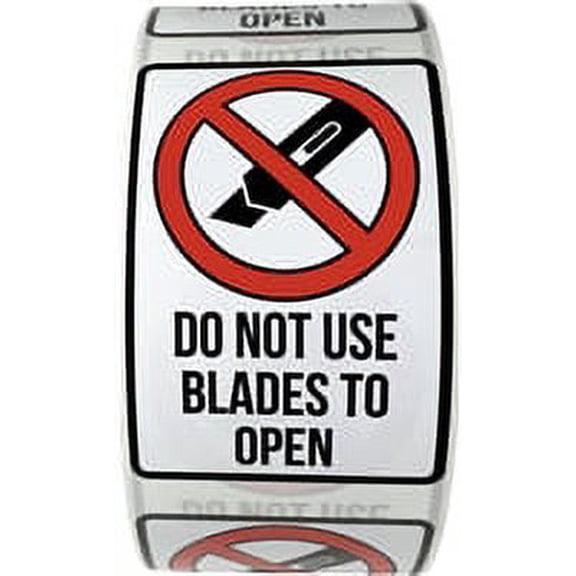 Do Not Use Blades to Open White Warning Labels | 2 x 3" inch - 500 Pack | InStockLabels.com