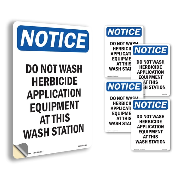 Do Not Wash Herbicide Application OSHA Notice Vinyl Decal Label 18 Inch ...