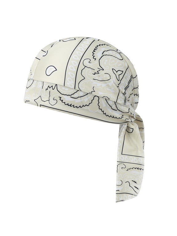 Do Rag Skull Cap Paisley Pattern Bandanna Biker Head Wraps Quick-Drying Hats, Sweat Wicking Beanie for Men and Women