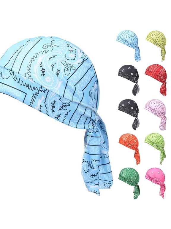 Do Rag Skull Caps for Men Elastic Cooling Headscarf Cap, New Breathable Cooling Head Scarf for Outdoor Cycling and Running Black