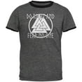 thumbnail image 1 of Do Right Fear No One Valknut Viking Odin Mens Ringer T Shirt Dark Heather-Black 2XL, 1 of 1